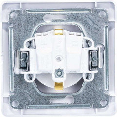 Розетка одноместная белая с заземлением 16А, Glossa GSL000142