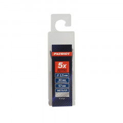 Сверло по металлу 2,5х57(30)мм HSS, Patriot 815010025, 10шт