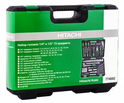 Набор головок 1/4 и 1/2 73 предмета Hitachi