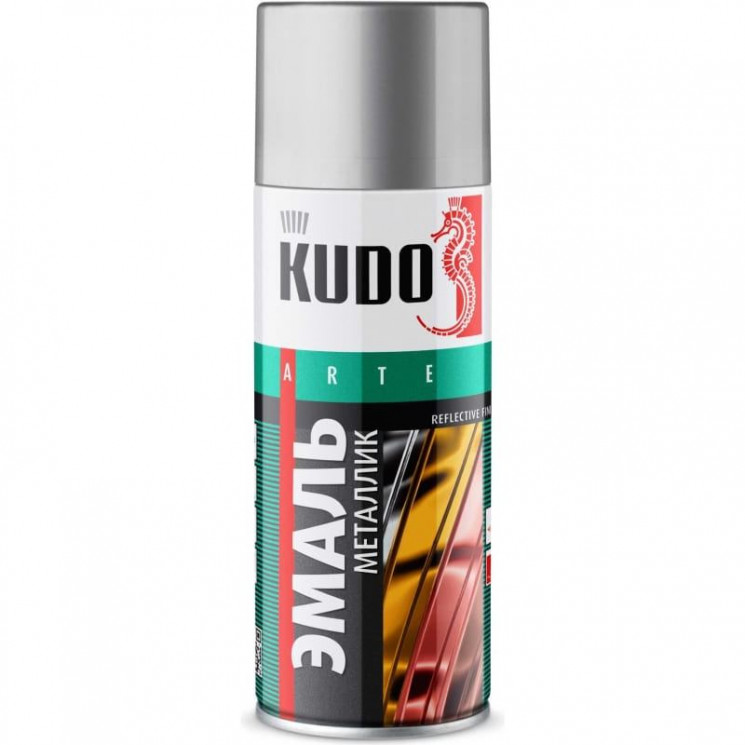 Эмаль аэрозольная металлик KU-1027 Хром Kudo Reflective Finish, 520мл