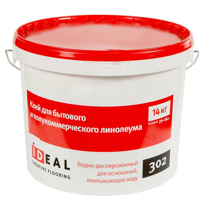 Клей Ideal 302 для бытового и полукоммерческого линолеума 10л/14кг ...