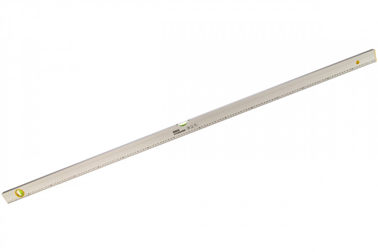 Уровень Бибер Стандарт алюминиевый коробчатый 2 глазка с линейкой, 150см (40326)