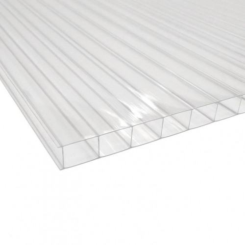 Сотовый поликарбонат 8мм Прозрачный 2,1х12м Новаттро 1,4кг/м2