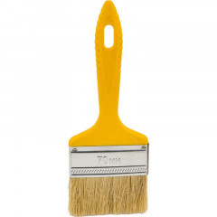 Кисть плоская 70мм, натуральная щетина, пластмассовая ручка, Korvus Хобби 0103330