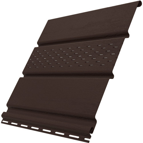 Софит с центральной перфорацией для сайдинга 3000*305мм коричневый Ю-пласт