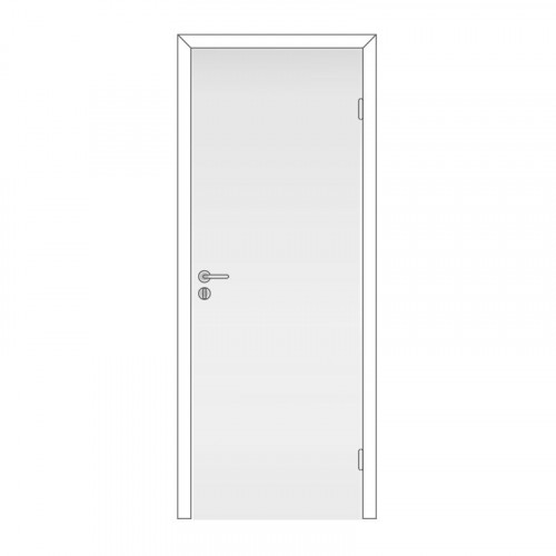 Дверь глухая 600*2000 Белое крашенное ГОСТ с замком Олови