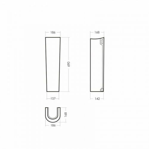 Умывальник Аттика 48 470х405х180мм, без крепления, SANITA