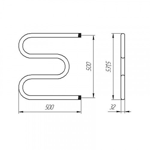 Полотенцесушитель М-образный 1" 500х500х1,5 мм Alliance ГН000087