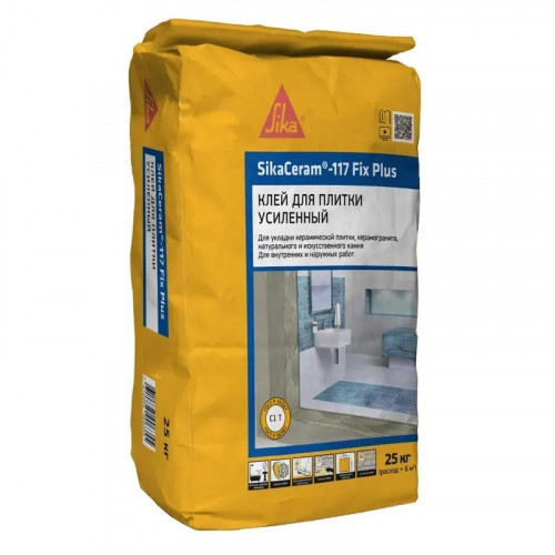 Клей для плитки и керамогранита SikaCeram 117 Fix Plus, 25 кг