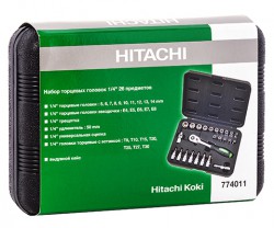 Набор головок торцевых 1/4 26 предметов Hitachi