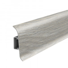 Плинтус Ideal Классик 55, 253 Ясень серый, 2,2м с кабель-каналом