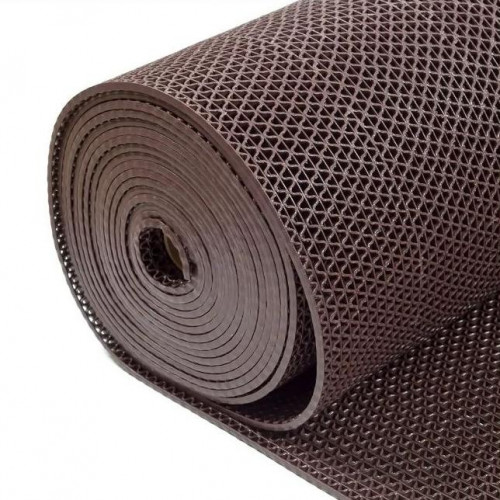 Грязезащитное покрытие ПВХ ЗигЗаг (zig-zag) 1.2х12м 8мм, коричневый