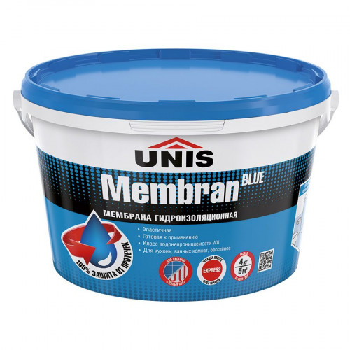 Гидроизоляция полимерная UNIS Blue Membran, 4кг