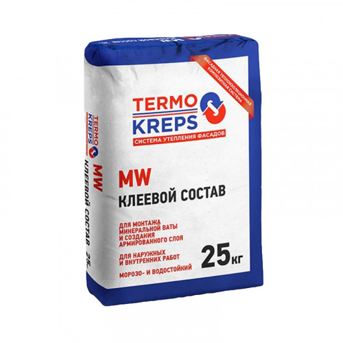 Клеевая смесь для минваты Termokreps MW цементная, 25 кг