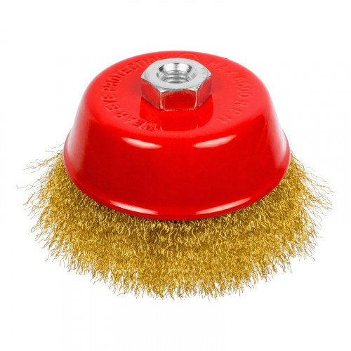 Щетка-крацовка чашечная 125мм*М14, латунированная проволока, для УШМ 45-1-007