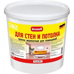 Краска акрилатная для стен и потолков, морозостойкая Decoself Pufas 23.6кг / 15 л.