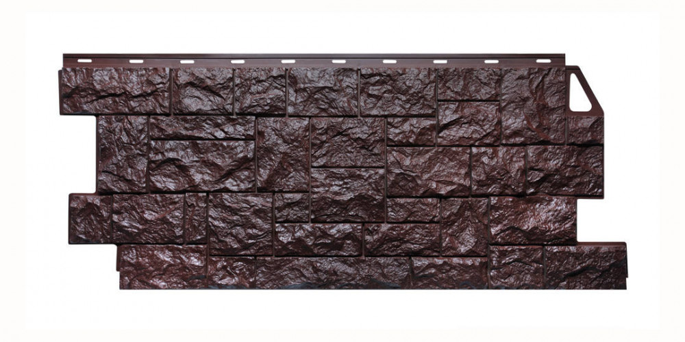 Фасадная панель Камень дикий 439х995мм (0,44м2), Коричневый FineBer