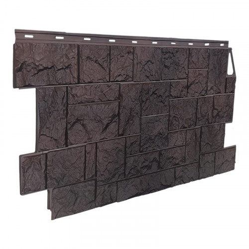 Фасадная панель Камень дикий 439х995мм (0,44м2), Коричневый FineBer