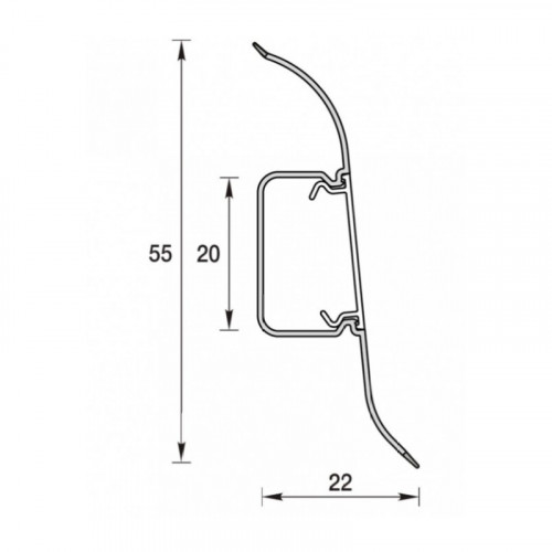 Плинтус Ideal Классик 55, 241 Вишня, 2,2м с кабель-каналом