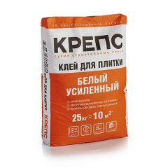 Клей КРЕПС Усиленный белый для мозаики, мрамора, камня, керамогранита (С2 Т) 25 кг