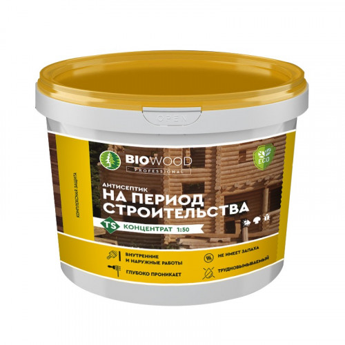 Антисептик на период хранения и строительства, концентрат 1:50 Biowood 20кг