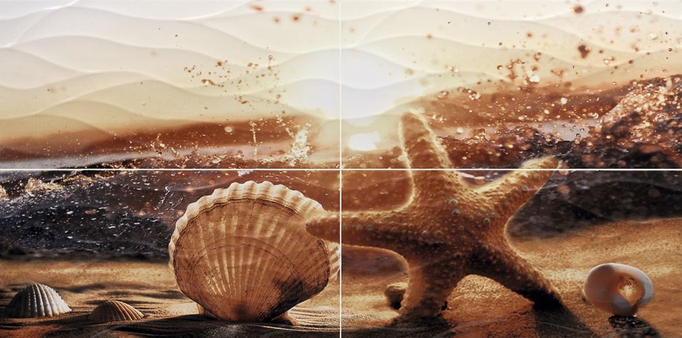 Панно Alma Ceramica из 4 плиток Riviera 498x1000x8,5 PWU09RVR3