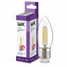Лампа светодиодная филаментная C35 свечеобразная 7Вт 230В E27 4000К, LLF-C35-7-230-40-E27-CL IEK