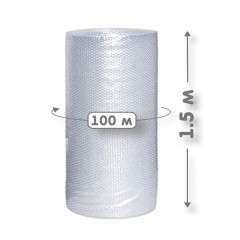 Пленка пупырчатая 1500мм (100п.м./150м2) двухслойная пузырьковая упаковочная