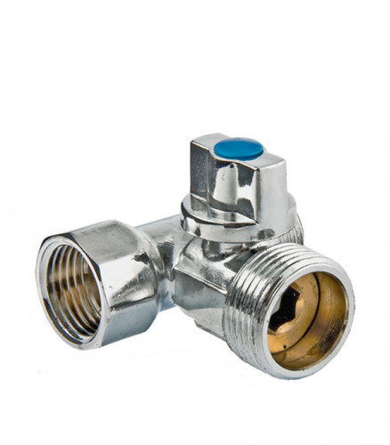 Кран шаровый VT256 1/2х3/4х1/2 для стиральной машины