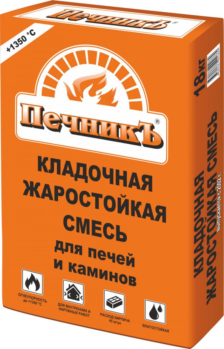Кладочная смесь Печник для печей и каминов (+1350 С), 18кг купить в Екатеринбург