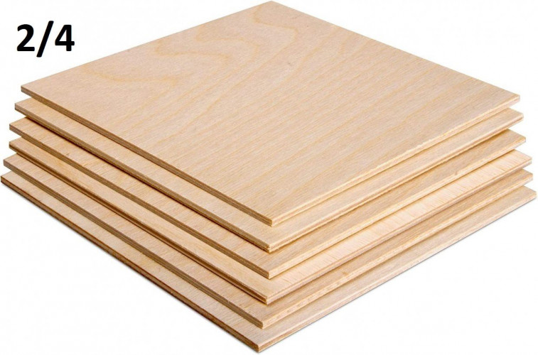 Фанера ФК 12мм, сорт 2/4, 1525х1525 Ш1