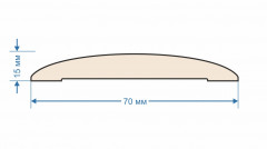 Наличник 2200х70х15мм закругленный под покраску, без сучков, Комплект 5 шт.