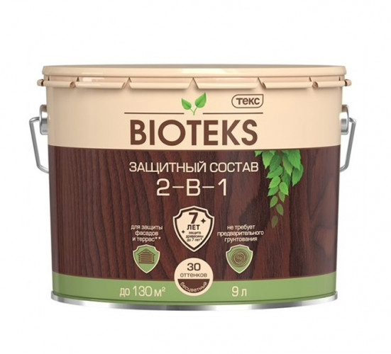 Антисептик защитный лессирующий 2-в-1 Калужница Биотекс (Bioteks) 9л