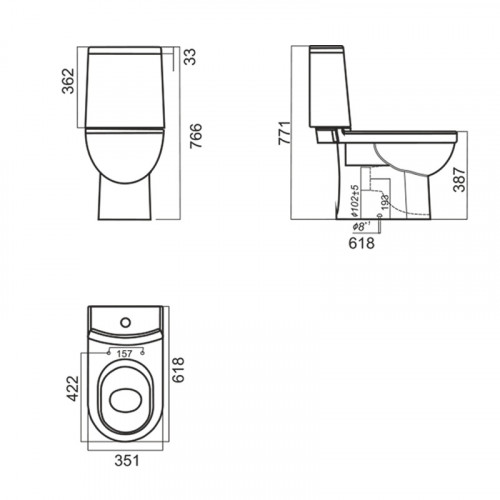 Унитаз-компакт Sanita Luxe Next комфорт, сиденье дюропласт с микролифтом