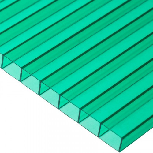 Сотовый поликарбонат 6мм Зеленый 2,1х6м Новаттро 1,2кг/м2