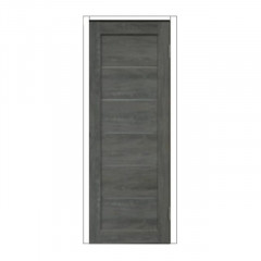 Дверное полотно из экошпона без механизма замка "Канзас" М8 со стеклом графит Олови