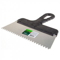 Шпатель зубчатый 200мм, зуб 4х4, нержавеющая сталь Сибртех 85456