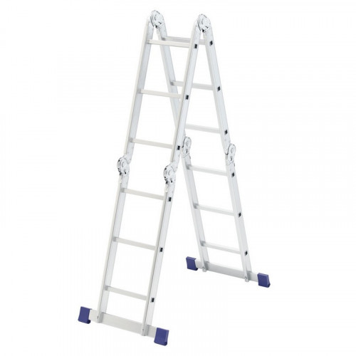 Лестница алюминиевая трансформер 4-х секционная, 3 ступени, 98/172/355 см Сибртех 97881