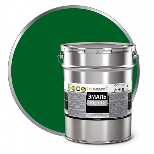 Эмаль НЦ-132 Зеленый 17 кг Лакра