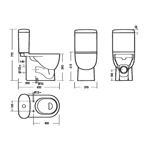 Унитаз-компакт Art Комфорт 635х370х770мм, прямой выпуск SANITA LUXE