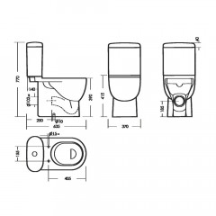 Унитаз-компакт Art Комфорт 635х370х770мм, прямой выпуск SANITA LUXE