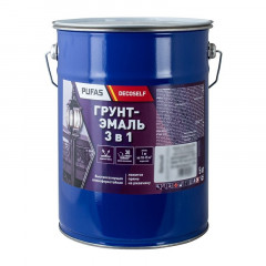 Грунт-эмаль по ржавчине 3 в 1 белая матовая Decoself Pufas, 5кг