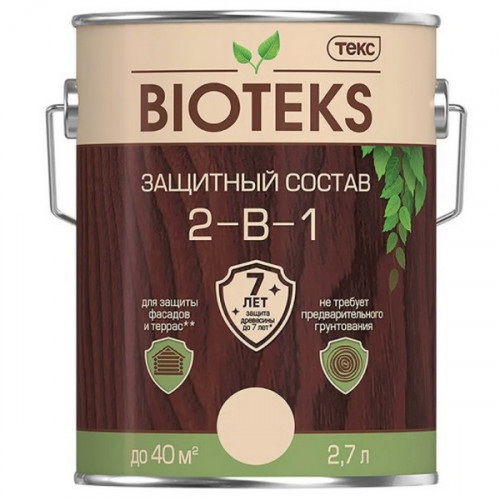 Антисептик защитный лессирующий 2-в-1 Палисандр Биотекс (Bioteks) 2.7л