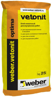 Клей для плитки Оптима ВЕТОНИТ, 25 кг