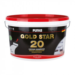 Краска акрилатная Pufas GOLD STAR 20 влагостойкая полуматовая, база А, 9л/11,1кг