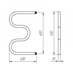 Полотенцесушитель М-образный 1" 600х400х1,5 мм Alliance ГН000091