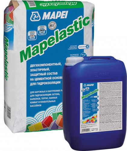 Гидроизоляция двухкомпонентная Mapei Mapelastic (A+B) 32 кг