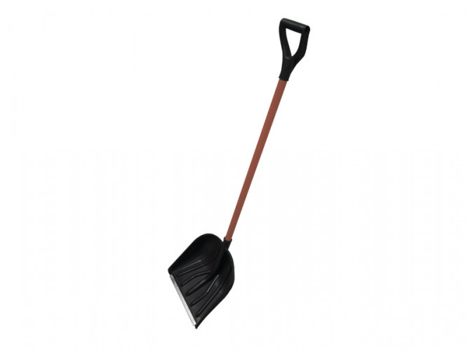 Лопата снеговая пластмассовая 410*460 с алюминиевым черенком , V-ручка РемоКолор 69-0-413